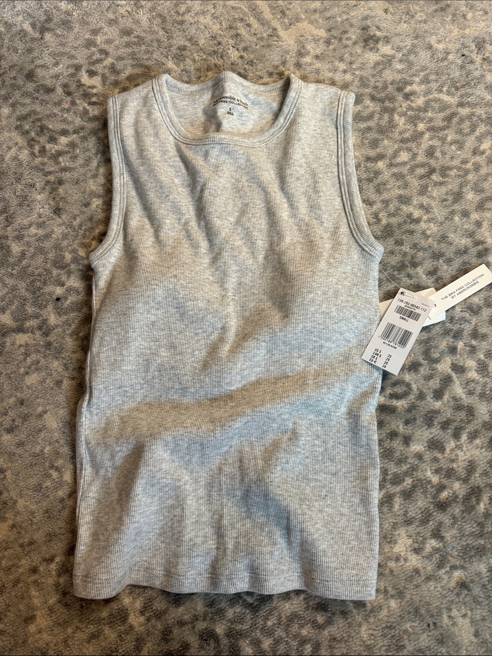 Abercrombie & Fitch Heather Gray Ribbed Sleeveless Top